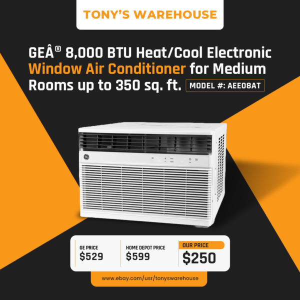 GEA 8,000 BTU HEAT/COOL ELECTRONIC WINDOW AIR CONDITIONER